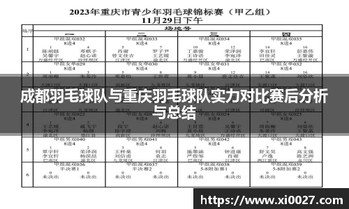 成都羽毛球队与重庆羽毛球队实力对比赛后分析与总结